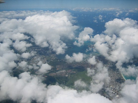 A view of the sky from above, taken in mid-air.